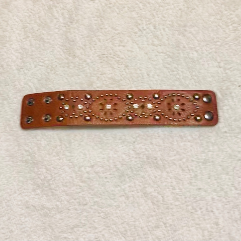 Brown studded wrap bracelet